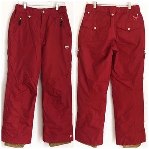 Orage Clara snowboard ski waterproofness red pants